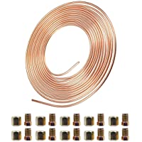 AnvFlik Tubo de freno de tubo de acero recubierto de cobre- 32.8 pies de 3-16 pulgadas de repuesto automotriz kit de…